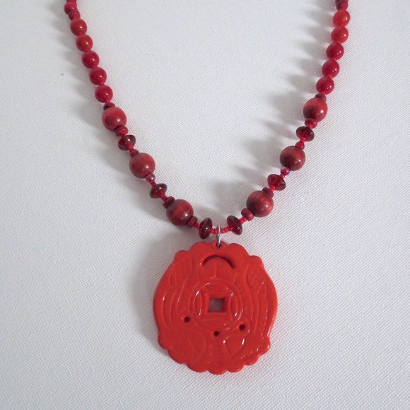 NWOT New OOAK New Red Pendant Necklace - Picture 4 of 5